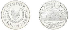 Cyprus. Republic, 1960-. AR Proof Pound, 1996, Olympic Games Atlanta (KM71a; Fitikides 241P).

Uncirculated Proof.

In original case with certificate.