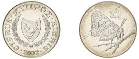 Cyprus. Republic, 1960-. Pound, 2002, Cyprus Wildlife Series - Cyprus Butterfly, 28.00g (KM96; Fitikides 249).

Uncirculated.