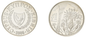 Cyprus. Republic, 1960-. Pound, 2006, Cyprus Wildlife Series - Akamas Centaurea Flowers, 28.00g (KM77; Fitikides 253).

Uncirculated.