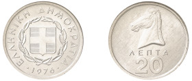 Greece, Third Republic, 1974-. 20 Lepta, 1976, Athens mint (KM114).

Graded MS67 NGC.