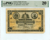 Greece
Bank of Crete
25 Drachmai, 8 January 1914 (1901-1915)
S/N A008 229212
Printer: BWC
Pick S153; Pitidis 251b

Graded Very Fine 20, Corner Missing...