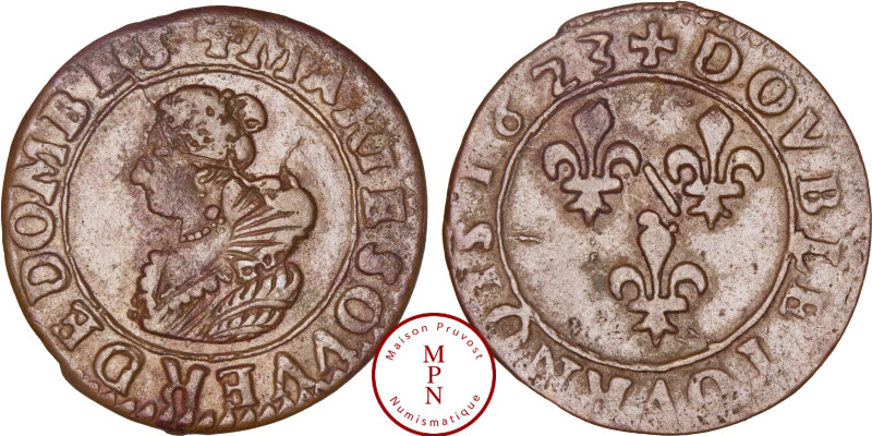 France, Dombes, Marie de Bourbon-Montpensier (1608-1626), Double Tournois, Type ...