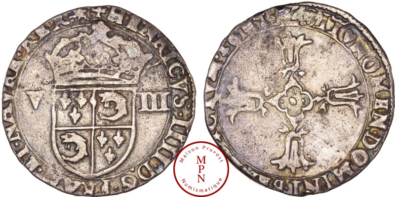 France, Henri IV (1589-1610), Huitième d'écu du Dauphiné, 1601, Z, Grenoble, Av....