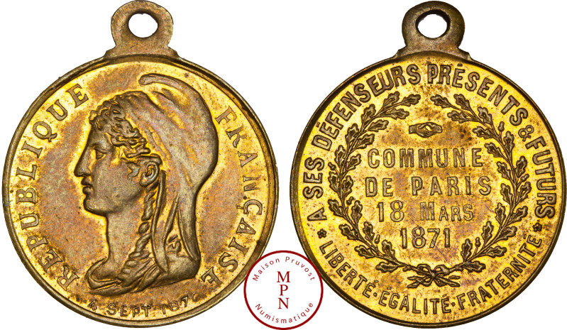 France, Troisième République (1870-1940), La Commune de Paris, médaillette, 1871...