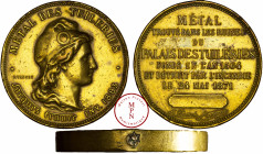 France, Troisième République (1870-1940), Médaille, Métal des Tuileries, Piéfort, 1883 Av. METAL DES TUILERIES * Jacques France INV. 1883, Buste de Ma...