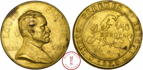 France, Troisième République (1870-1940), Louis Pasteur, 1/10 Europa, 1928 Av. LOUIS PASTEUR / 1822 / 1895, Buste à droite, Rv. ETATS FEDERES D'EUROPE...