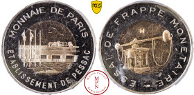 France, Cinquième République (1958-), Essai monétaire, 1 euro, essai H , (1996) Pessac, Av. MONNAIE DE PARIS / ETABLISSEMENT DE PESSAC, Rv. ESSAI DE F...
