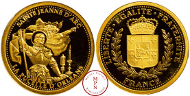 France, Cinquième République (1958-), Médaille, Sainte Jeanne d'Arc, la pucelle d'Orléans, Or, 585%, FDC, PROOF, 2.00 g, 18 mm,