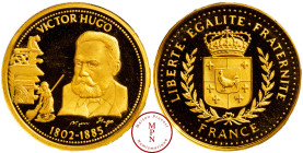 France, Cinquième République (1958-), Médaille, Victor Hugo, 1802-1885, Or, 585%, FDC, PROOF, 2.02 g, 18 mm,