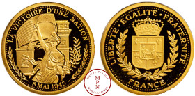 France, Cinquième République (1958-), Médaille, La victoire d'une nation, 8 mai 1945, Or, 585%, FDC, PROOF, 2.03 g, 18 mm,