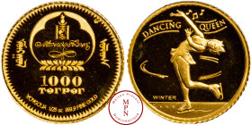 Mongolie, République de Mongolie (1992-), 1000 Tugrik, Dancing queen, 2006 Av. 1000 TERPER, Emblême de la banque de Mongolie, Rv. DANCING QUEEN / WINT...