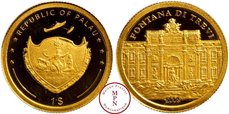 Palau (République 1992-), 1 Dollar, Fantan Di Trevi, 2009 15.000 ex., Or, 999%, ...