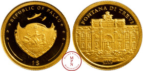 Palau (République 1992-), 1 Dollar, Fantan Di Trevi, 2009 15.000 ex., Or, 999%, FDC, PROOF, 1.24 g, 13.9 mm, KM 241,