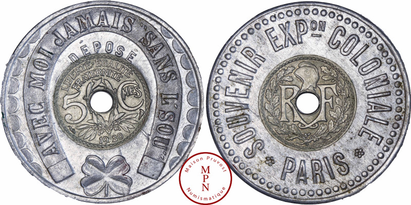 France, Troisième République (1870-1940), Jeton, 5 Centimes Lindauer, 1930, Pari...