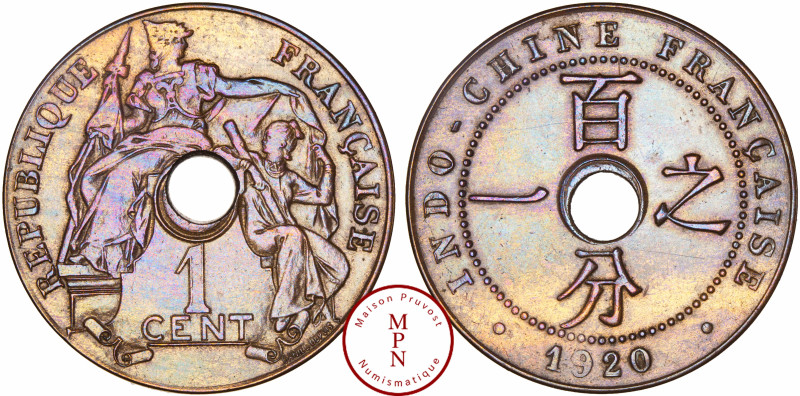 Indochine, 1 Cent, 1920, San Francisco, Av. REPUBLIQUE FRANCAISE, La République ...