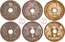 Indochine, 1/2 cent, 1935, 1939, 1940, Bronze, SUP – SUP – TTB+, 21 mm, Lecompte 27 – 31 – 33, Collection Gauthiez Pierre.