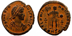 Theodosius I AD 379-395. follis
20mm 3,86g
Artificial sand patina