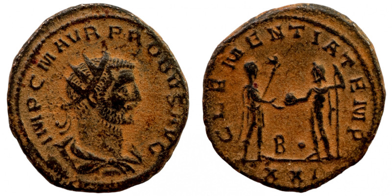 Probus, 276-282. B-Antoninian 
23mm 4,19g
Artificial sand patina