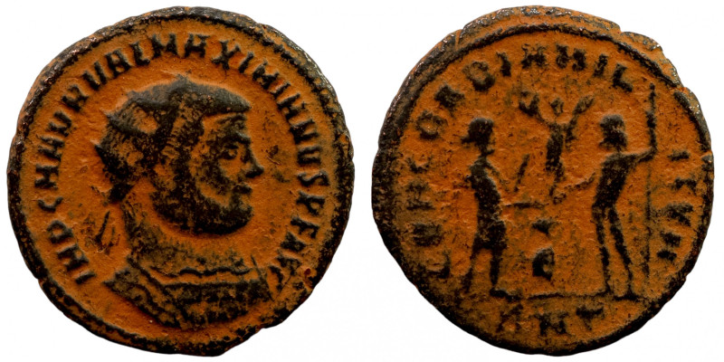Maximianus. (285-295 AD). Æ Antoninian. Obv: IMP CMA MAXIMIANVS PF AVG. radiate ...