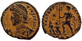 Constantinus II. (351-354 AD). Follis Roman coin Bronze 
19mm 2,71g
Artificial sand patina