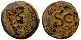 Tiberius. (14-37 AD). Æ Bronze. Syria.
30mm 12,42g
Artificial sand patina