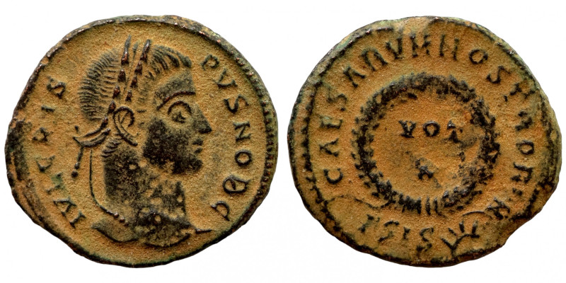 Crispus, 316-326 AD Bronze Follis
26mm 12,36g
Artificial sand patina