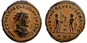 Diocletian, 284-305. Antoninianus (bronze, Antioch. IMP C C VAL DIOCLETIANVS P F AVG
22mm 9,26g
Artificial sand patina