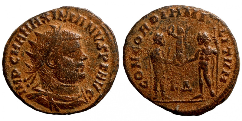 Maximianus. (285-295 AD). Æ Antoninian. Obv: IMP CMA MAXIMIANVS PF AVG. radiate ...