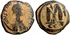 Byzantine bronze coin
28mm 16,31g
Artificial sand patina