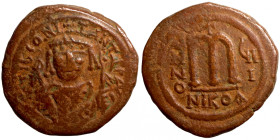 Byzantine bronze coin
30mm 12,84g
Artificial sand patina