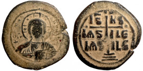 Byzantine bronze coin
28mm 8,75g
Artificial sand patina