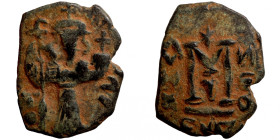 Byzantine bronze coin
17mm 3,63g
Artificial sand patina