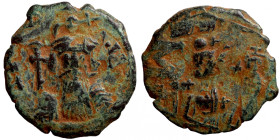Byzantine bronze coin
20mm 3,65g
Artificial sand patina