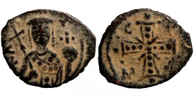 Byzantine bronze coin
19mm 1,64g
Artificial sand patina