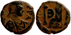 Byzantine bronze coin
11mm 2,05g
Artificial sand patina