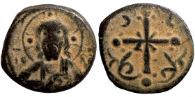 Byzantine bronze coin
20mm 5,13g
Artificial sand patina