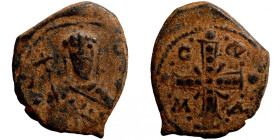 Byzantine bronze coin
18mm 3,65g
Artificial sand patina