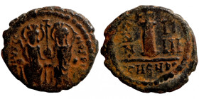 Byzantine bronze coin
19mm 2,68g
Artificial sand patina