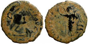 Valentinian III, 425-455. Ae (bronze, 1.21 g, 12 mm). Cyzicus. DN VALENTINIANO PF AVG Pearl-diademed, draped, and cuirassed bust right. Rev. CONCORDIA...