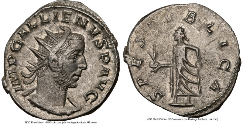 Gallienus, Joint Reign (AD 253-268). BI antoninianus (20mm, 7h). NGC AU. Mediola...