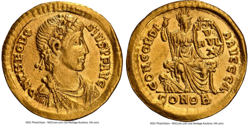 Theodosius I, Eastern Roman Empire (AD 379-395). AV solidus (20mm, 4.47 gm, 12h)...