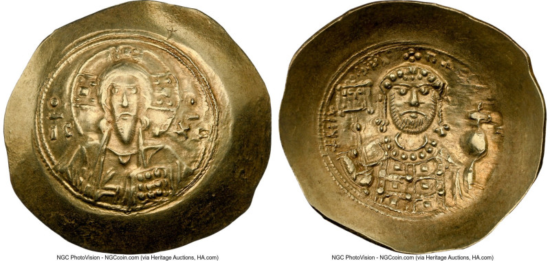 Michael VII Ducas (AD 1071-1078). AV/EL histamenon nomisma scyphate (29mm, 4.39 ...