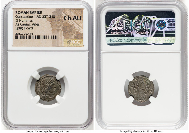 ANCIENT LOTS. Roman Imperial. Lot of five (5) AE3 or BI nummi. NGC AU-Choice AU....