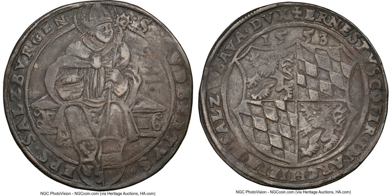 Salzburg. Ernst von Bayern Guldiner 1553 XF45 NGC, Dav-8168. HID09801242017 © 20...