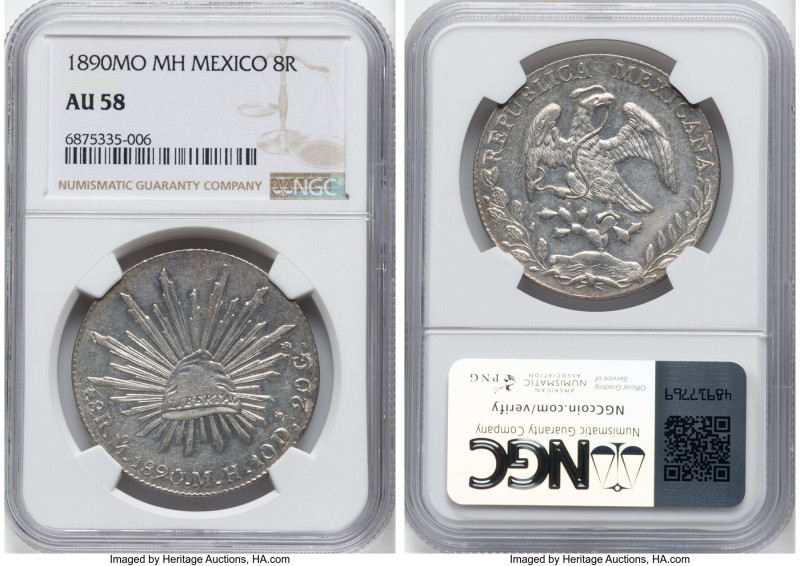 Republic 4-Piece Lot of Certified 8 Reales NGC, 1) 8 Reales 1890 Mo-MH - AU58 2)...