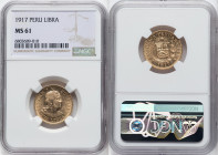 Republic gold Libra 1917 MS61 NGC, Lima mint, KM207, Fr-73. HID09801242017 © 2024 Heritage Auctions | All Rights Reserved