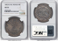 Republic 8 Reales 1882 As-ML AU55 NGC, Alamos mint, KM377, DP-As22. Golden brilliance is found upon the lower fields of this approaching-Mint piece. L...