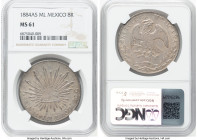 Republic 8 Reales 1884 As-ML MS61 NGC, Alamos mint, KM377, DP-As24. Only 19 examples of the type are graded by both NGC and PCGS. HID09801242017 © 202...