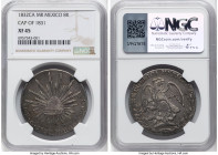 Republic "Cap of 1831" 8 Reales 1832 Ca-MR XF45 NGC, Chihuahua mint, KM377.2, DP-Ca02. Cap of 1831 variety. The Cap variety is noted due to there bein...