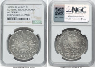 Republic 8 Reales 1825 Do-RL AU Details (Chopmarked, Cleaned) NGC, Durango mint, KM377.4, DP-Do02. No period before "MEXICANA" variety. An ever-popula...